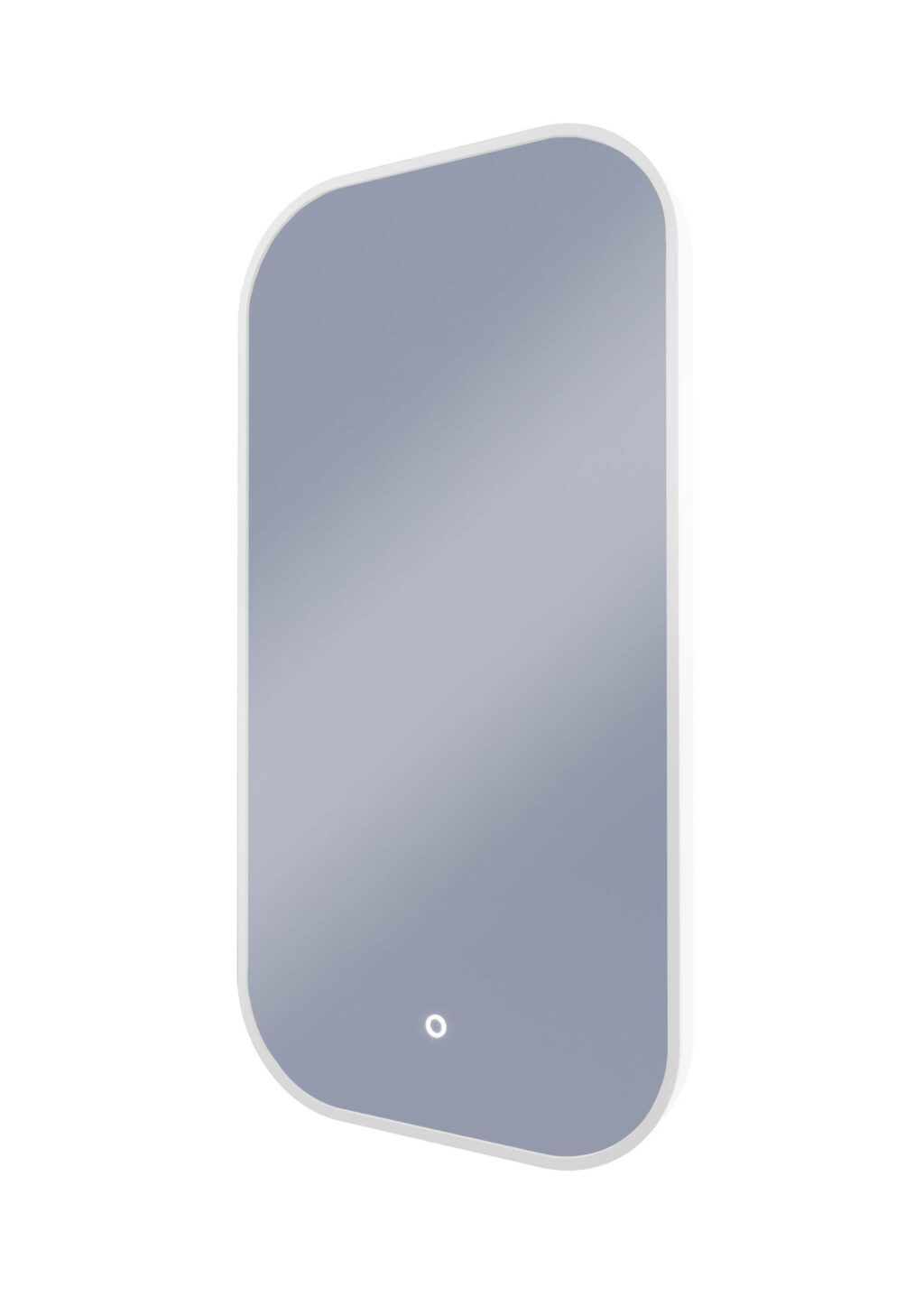 Framed I-Series Soft Rectangle LED Mirror - Milano White, 455 x 905