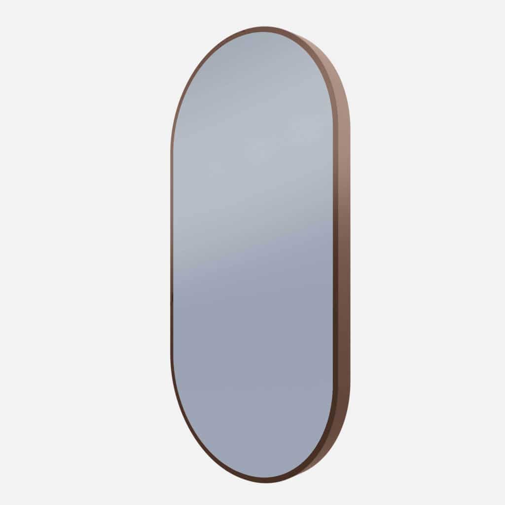 Framed O-Series Oval LED Mirror - Cuban Bronze, 455 x 905