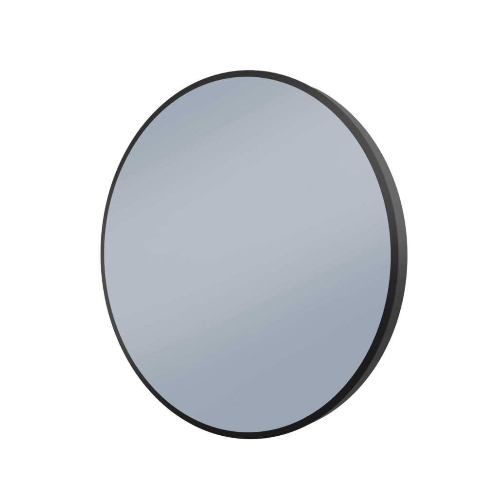 Framed S-Series Round LED Mirror - Manhattan Black, 605 x 605