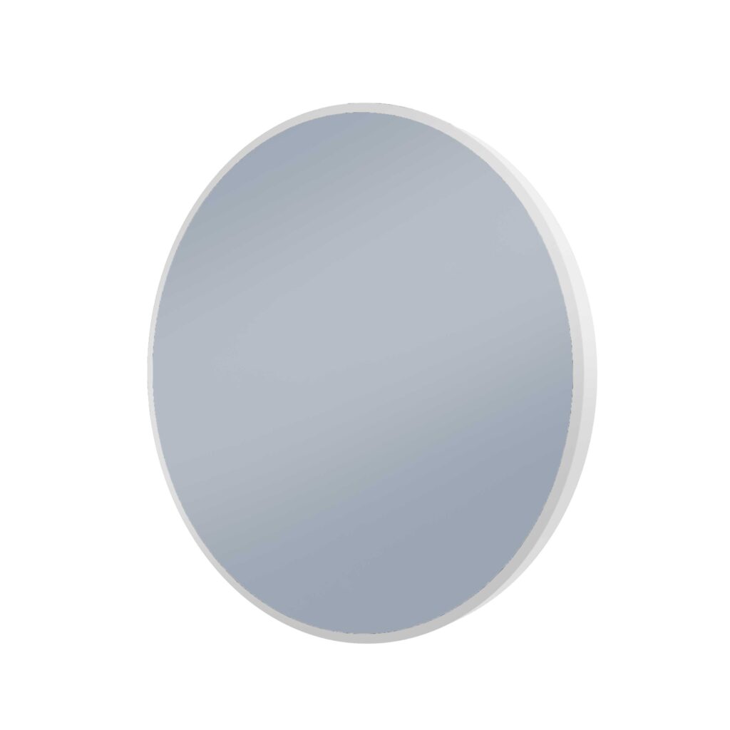 Framed S-Series Round LED Mirror - Milano White, 605 x 605