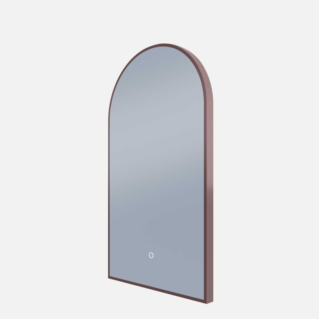 Framed A-Series Arch LED Mirror - Cuban Bronze, 505 x 905