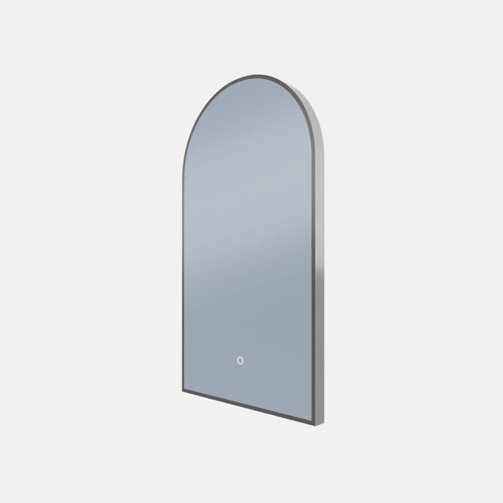 Framed A-Series Arch LED Mirror - Georgian Metal, 505 x 905