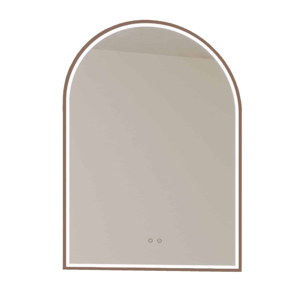 Arch Bathroom LED Mirror with Demister + Portable Magnifier - 700 x 1000, Cuban Bronze