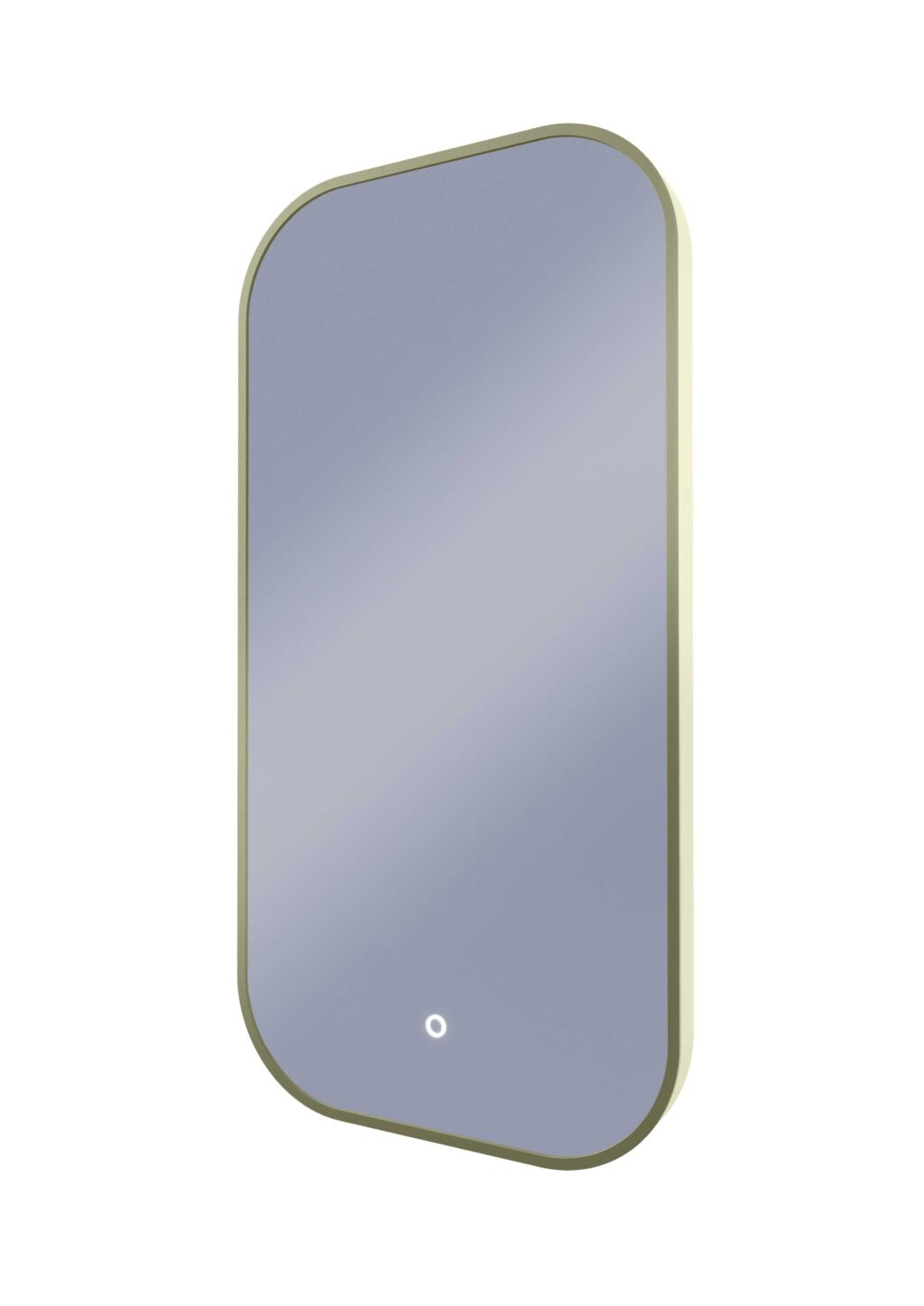 Framed I-Series Soft Rectangle LED Mirror - Baltic Brass, 455 x 905