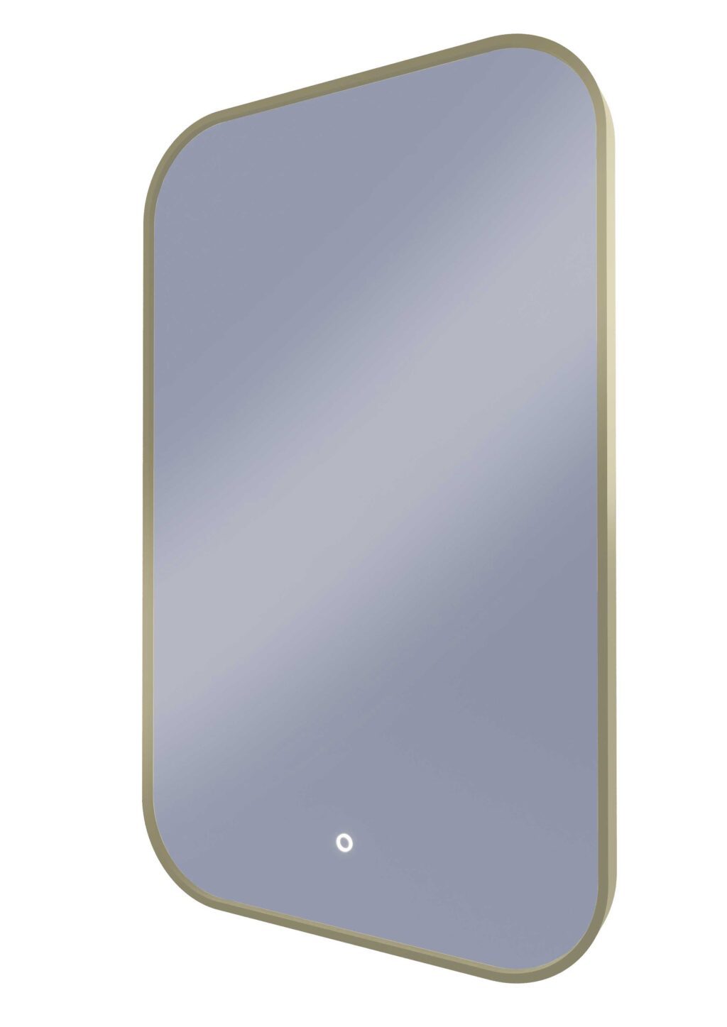 Framed I-Series Soft Rectangle LED Mirror - Baltic Brass, 605 x 1005