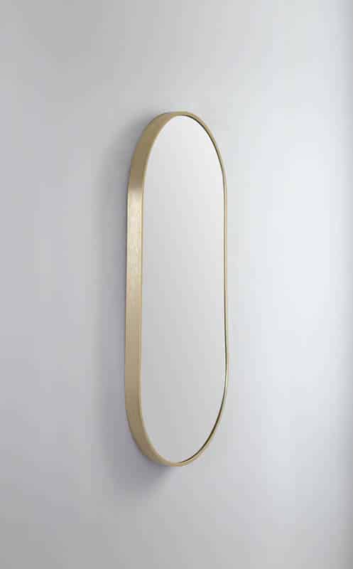 Modern Oblong Mirror - Baltic Brass, 460 x 910