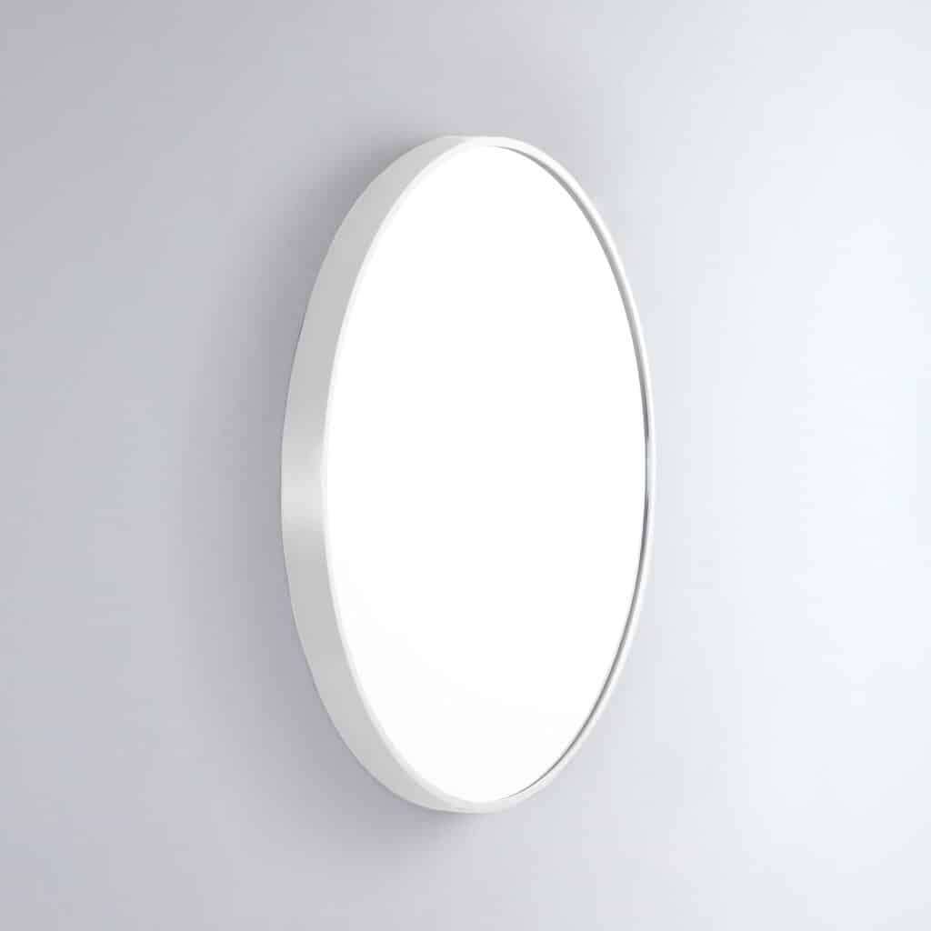 Modern Round Mirror - Milano White, 810 x 810