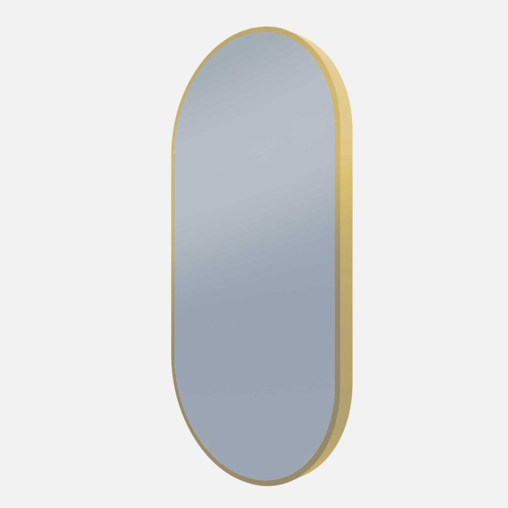 Framed O-Series Oval LED Mirror - Nordic Gold, 455 x 905