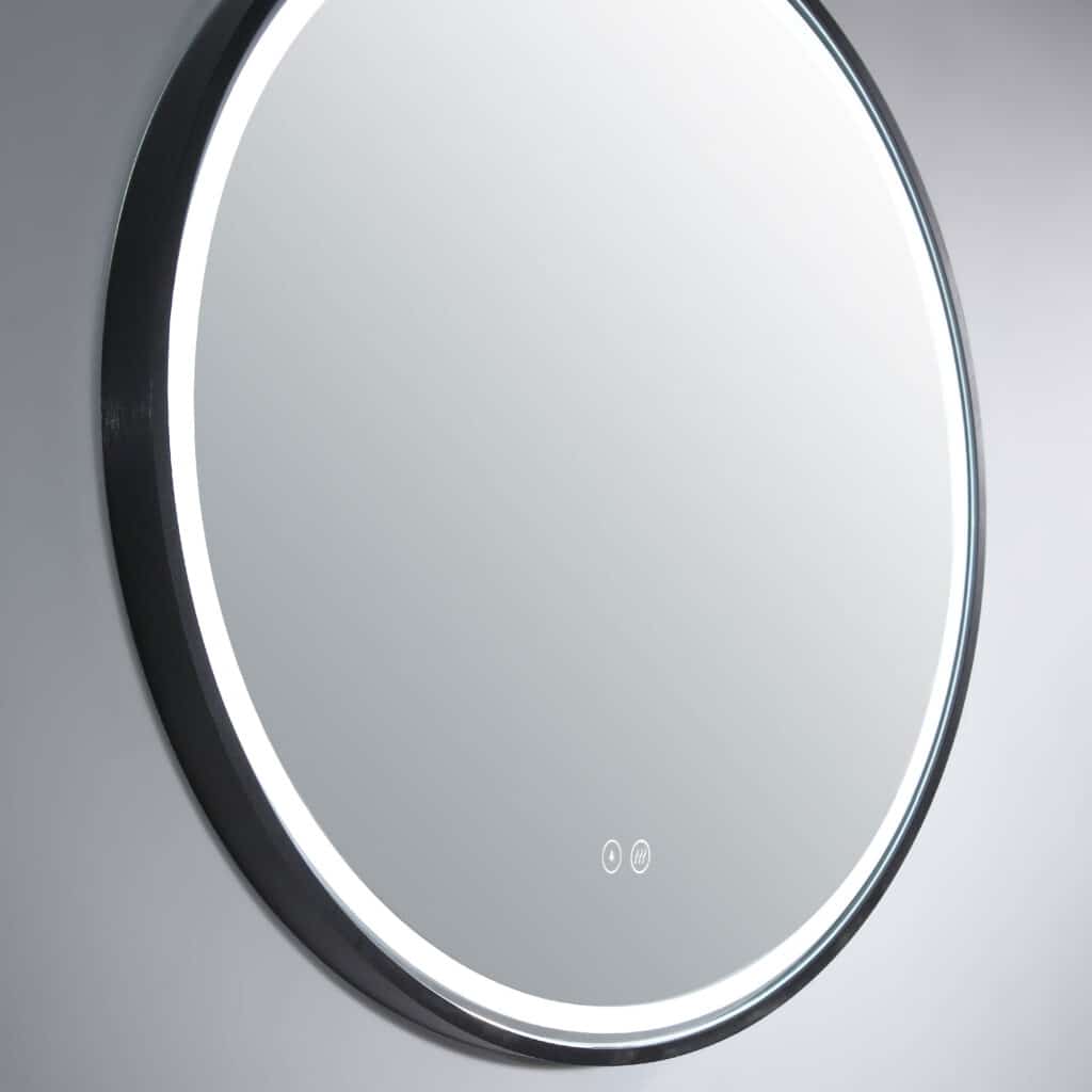 Sphere LED Mirror with Demister - Manhattan Black, 600 x 600