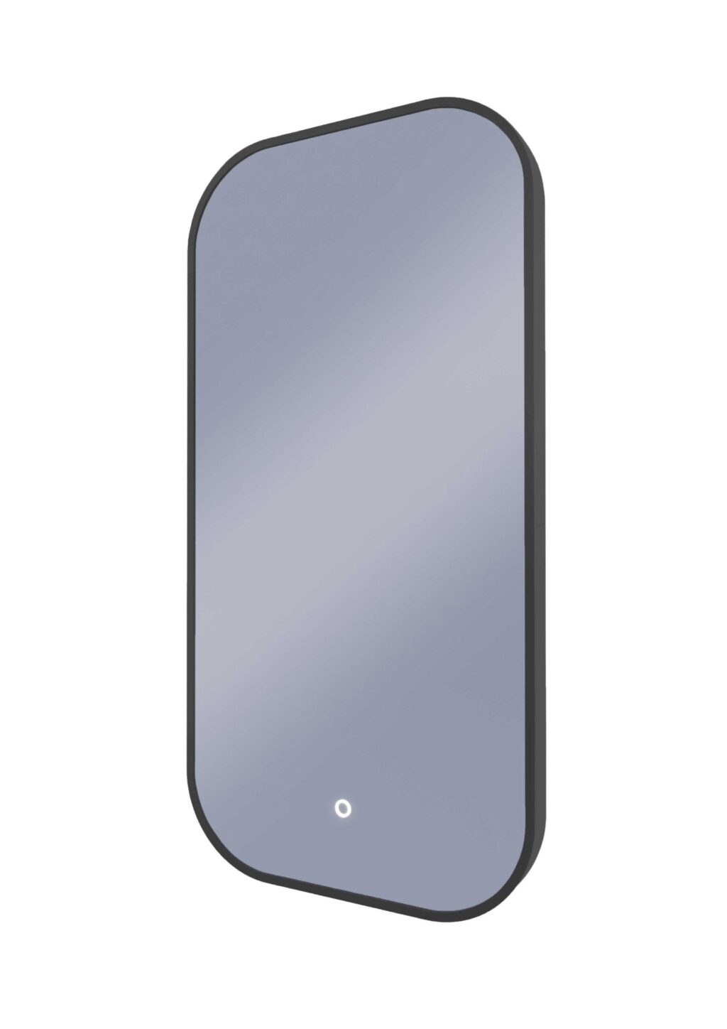 Framed I-Series Soft Rectangle LED Mirror - Manhattan Black, 455 x 905