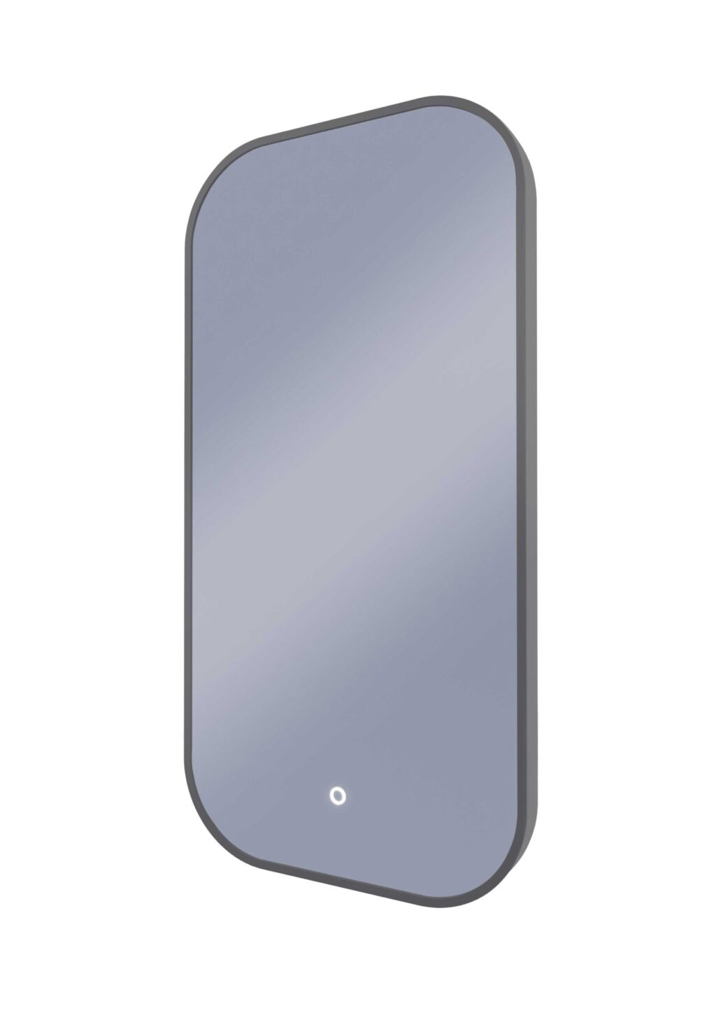 Framed I-Series Soft Rectangle LED Mirror - Georgian Metal, 455 x 905