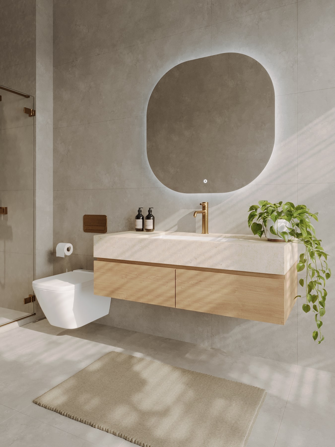 INOX ROUNDED SQUARE LED MIRROR