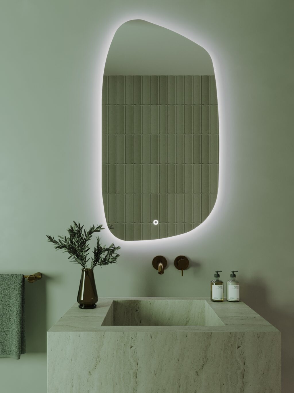 Terra Organic LED Mirror - Frameless, 600 x 1000