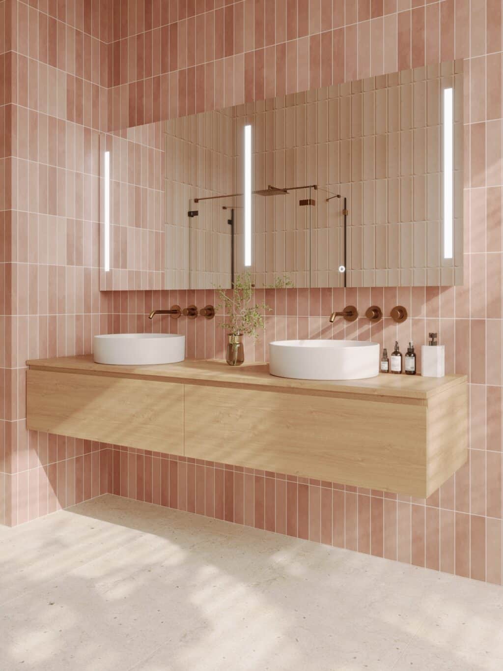 TRIO FRONTLIT LED MIRROR - Frameless, 1800 x 800