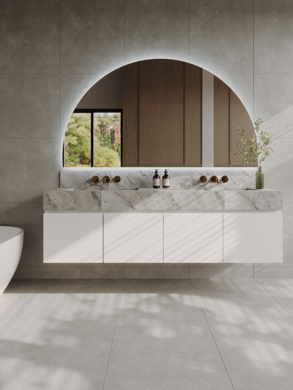 A-Series Arch LED Mirror - Frameless, 1800 x 1000