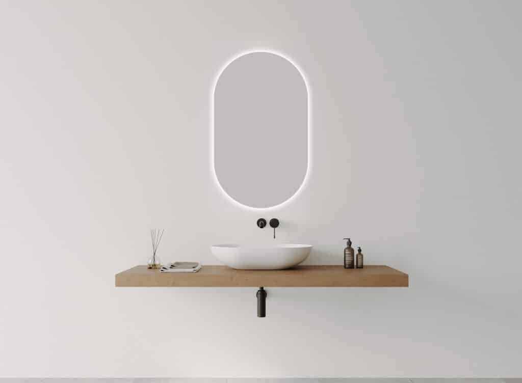 O-SERIES – OVAL LED MIRROR - Frameless, 600 x 1000
