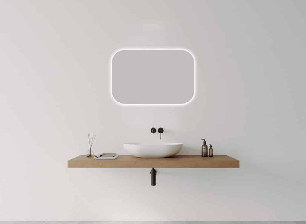 I-Series Soft Rectangle LED mirror - Frameless, 900 X 600