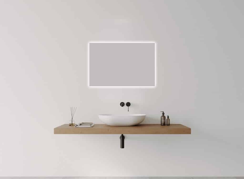 R-Series Rectangle LED mirror - Frameless, 900 X 600