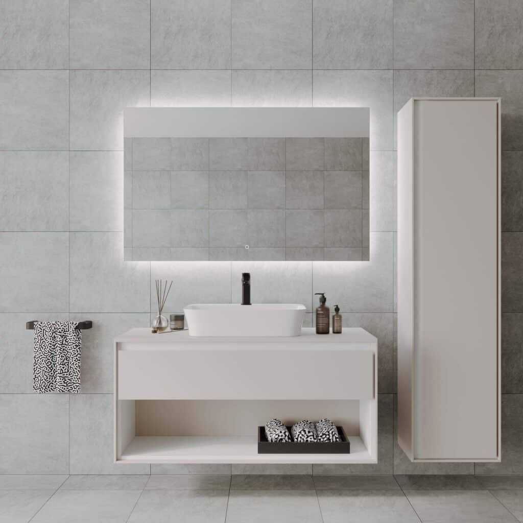 R-Series Rectangle LED mirror - Frameless, 1200 X 750