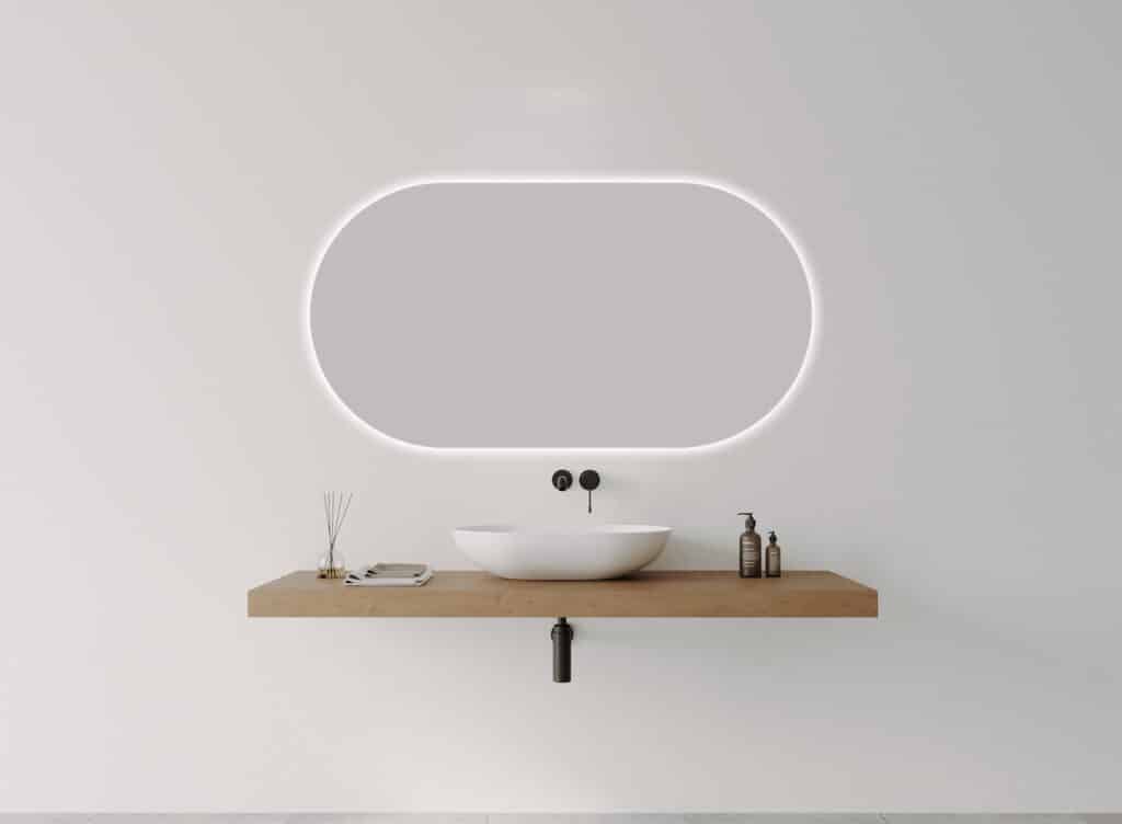 O-SERIES Landscape Oval LED Mirror - Frameless, 1500 x 800