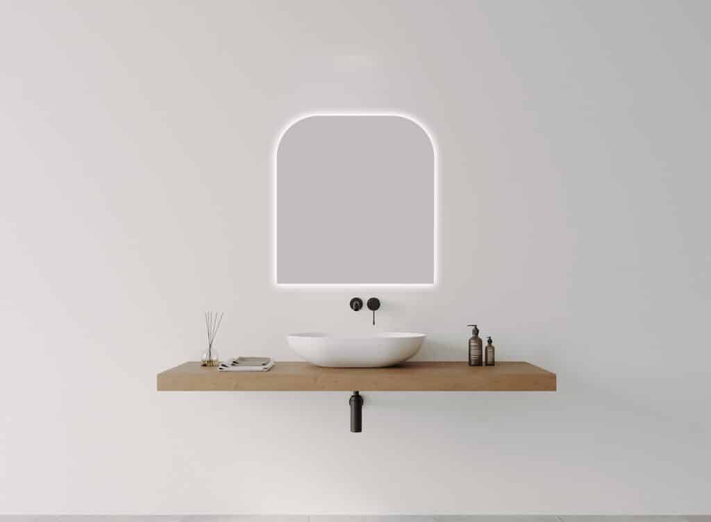COVE SOFT ARCH LED MIRROR - Frameless, 750 x 800