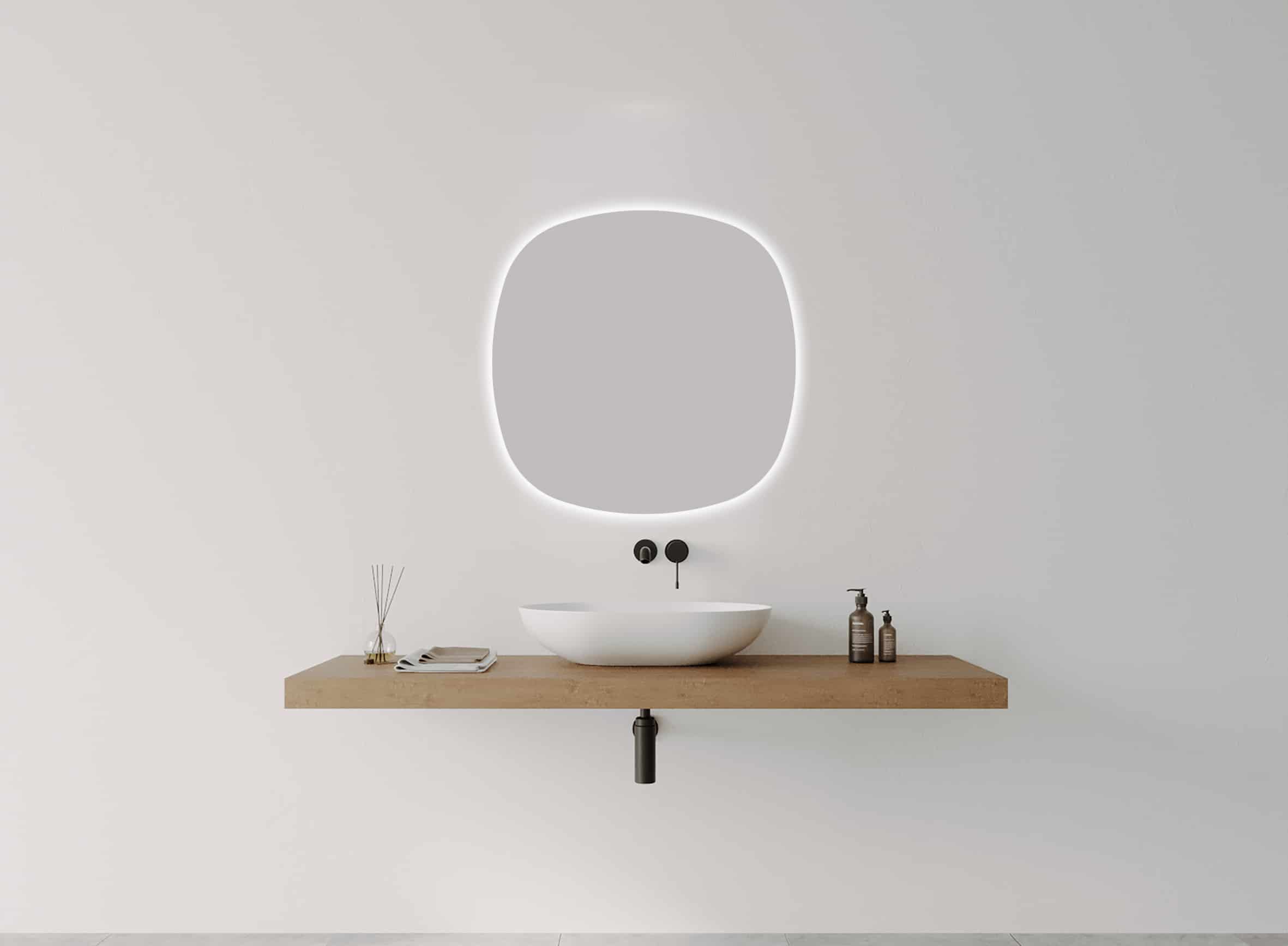 INOX ROUNDED SQUARE LED MIRROR - Image 2